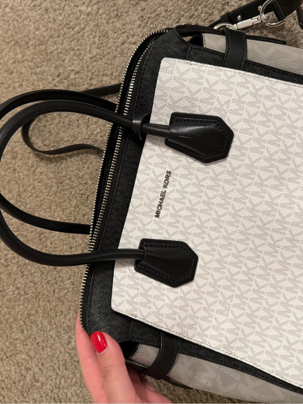 Michael Kors Mercer Medium Belted Satchel purse bag